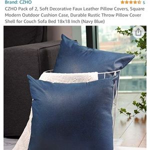 Amazon Decorative faux leather pillow covers 2 pieces